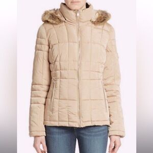 Calvin Klein Quilted Coat (Light Brown-slightly darker than cover photo)
